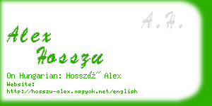 alex hosszu business card